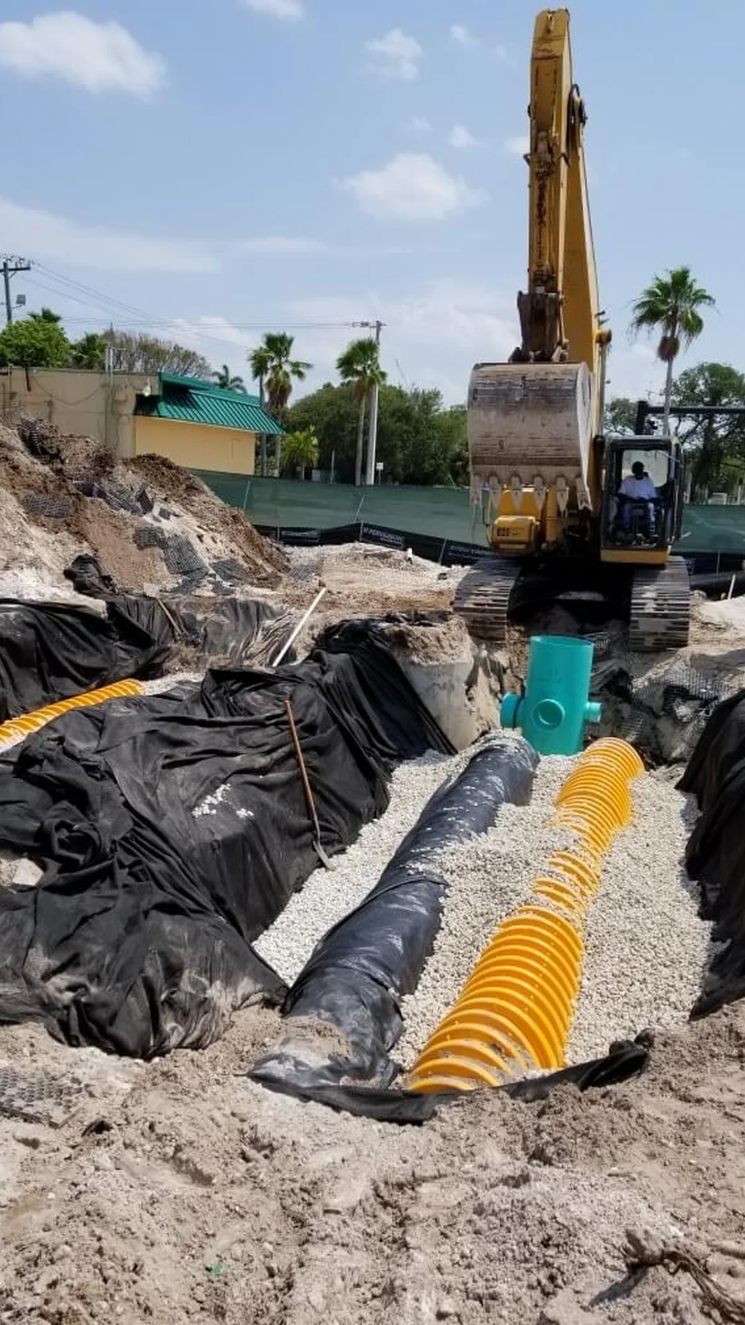 civil drainage pipe excavation installation