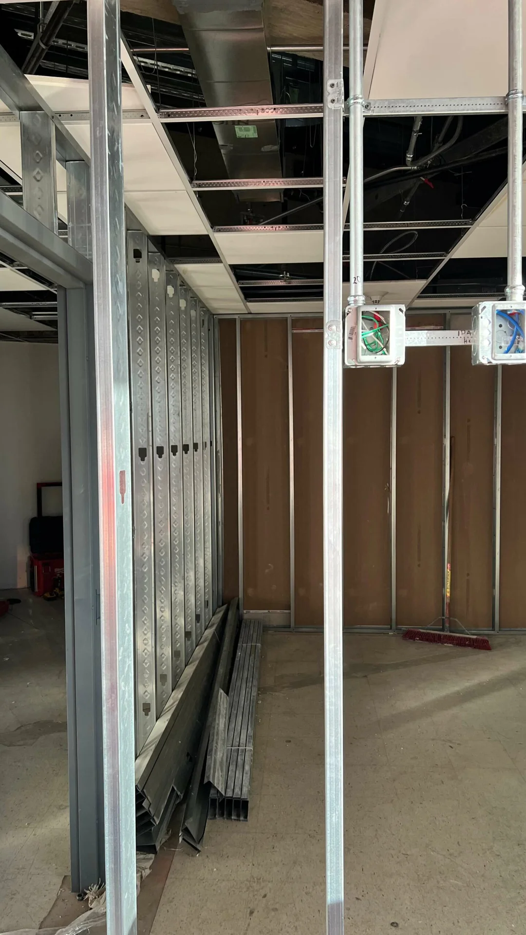 commercial office metal stud wall framing