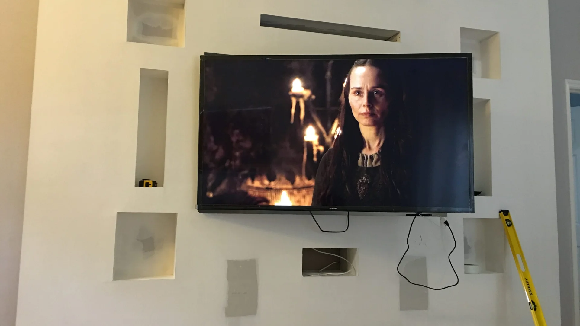 luxury home custom entertainment wall completed