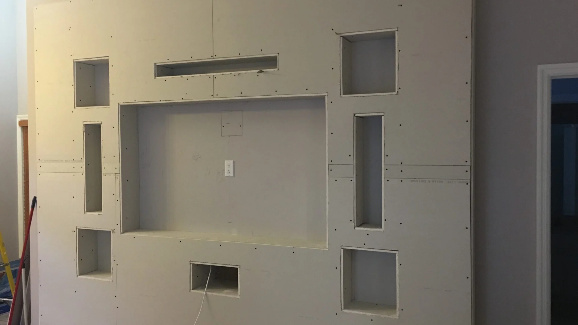 luxury home custom entertainment wall drywall