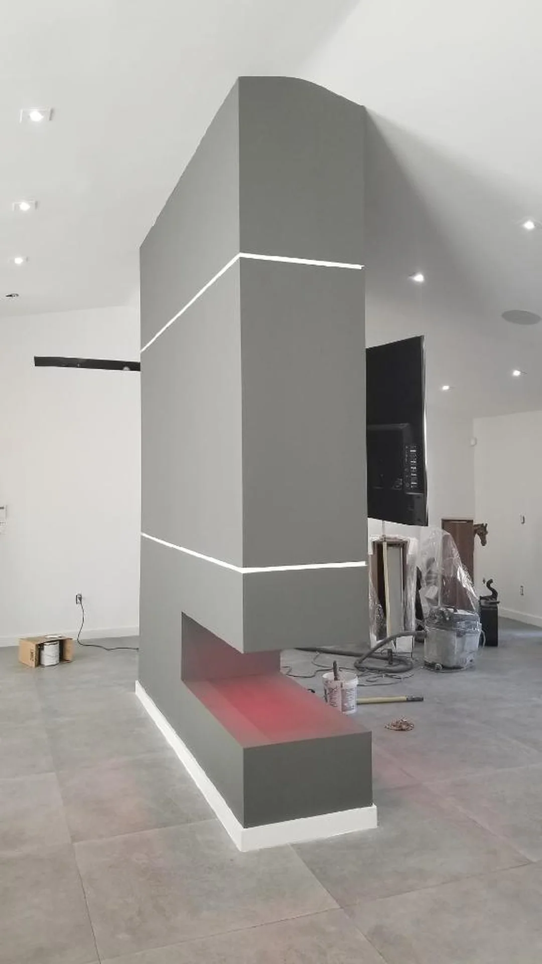 luxury home custom fireplace feature wall